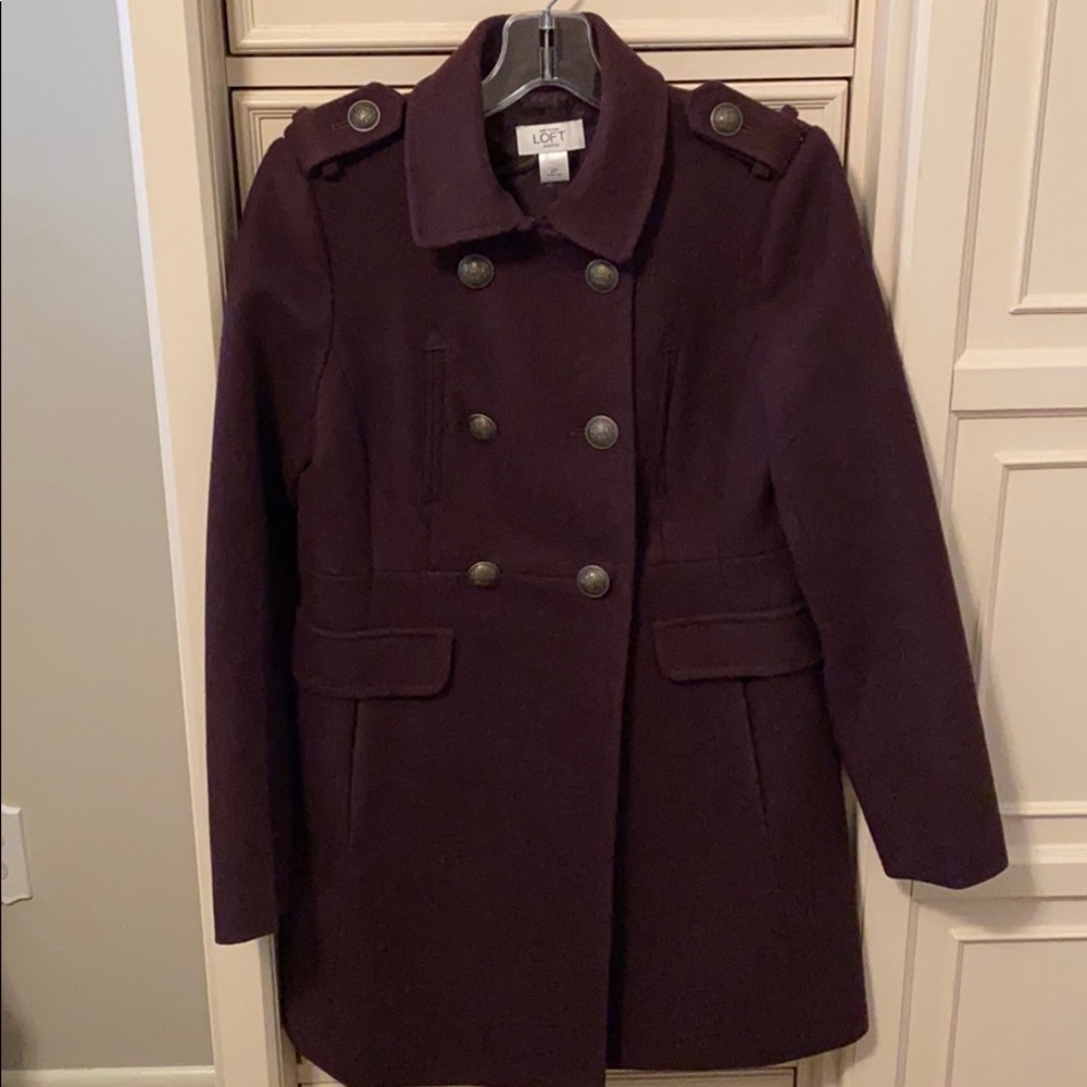 Loft 2P merlot colored pea coat